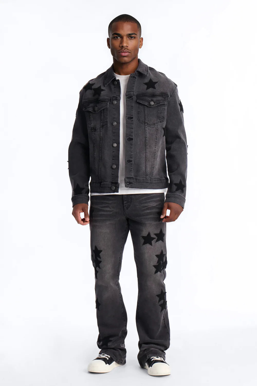 Stacked Skinny Flare Stellar Jean - Black Wash