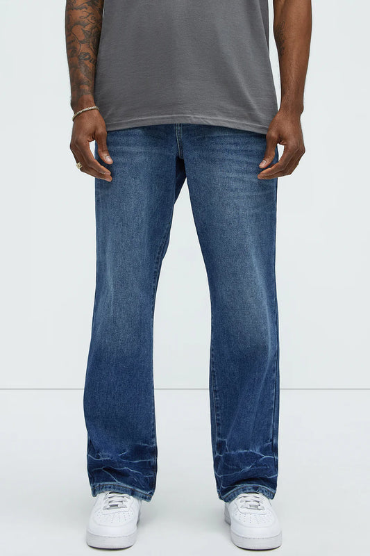 Call Me Over Straight Jeans - Medium Blue Wash