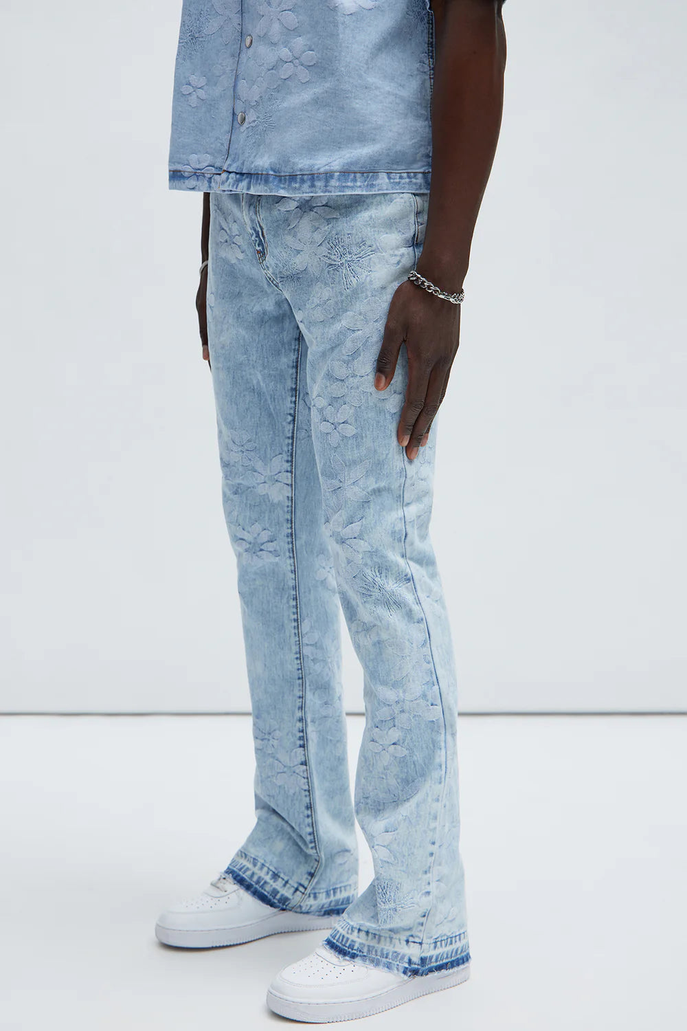 Kenneth Stacked Slim Flare Jeans - Light Blue Wash