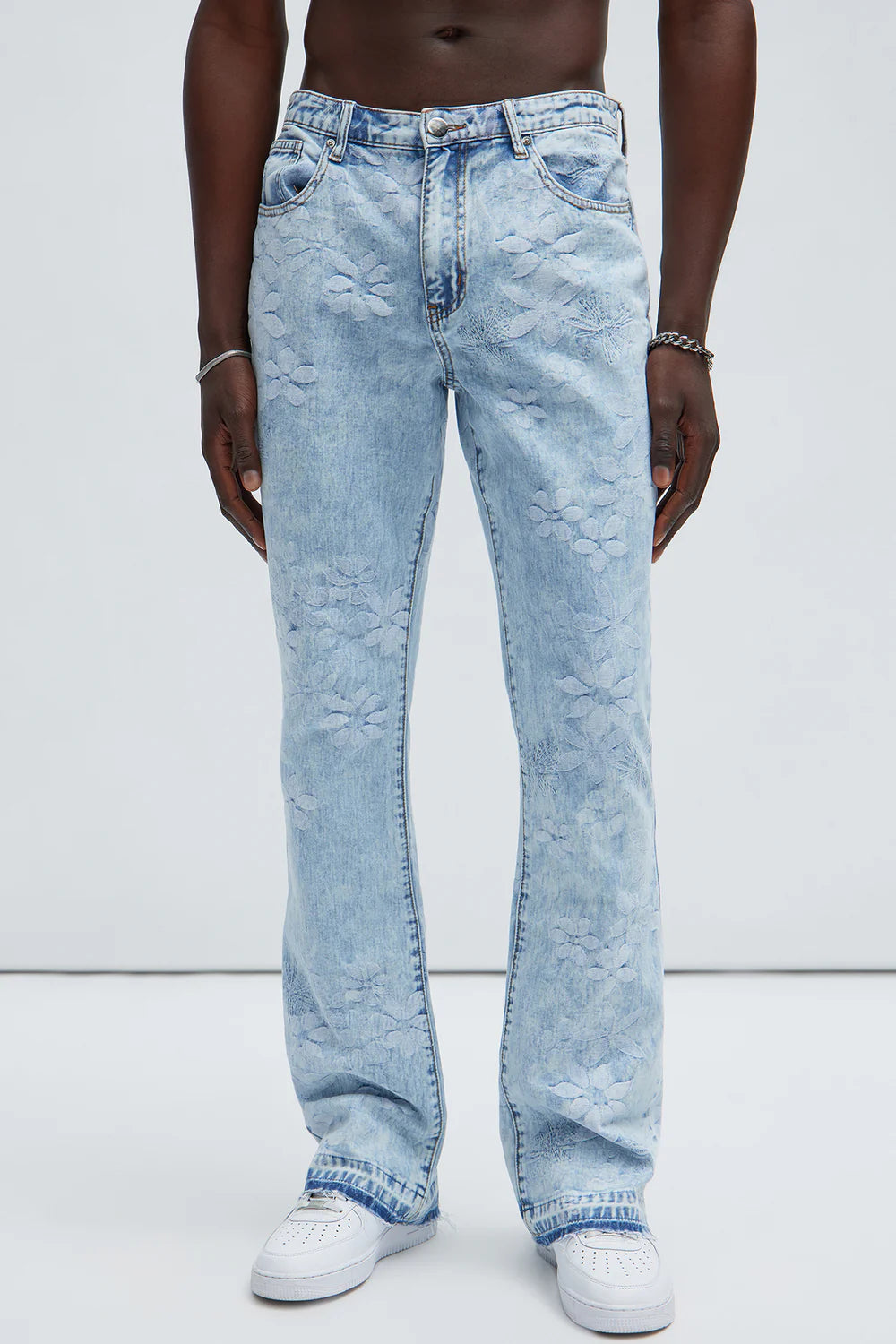 Kenneth Stacked Slim Flare Jeans - Light Blue Wash