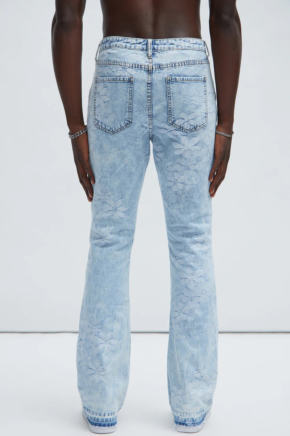 Kenneth Stacked Slim Flare Jeans - Light Blue Wash