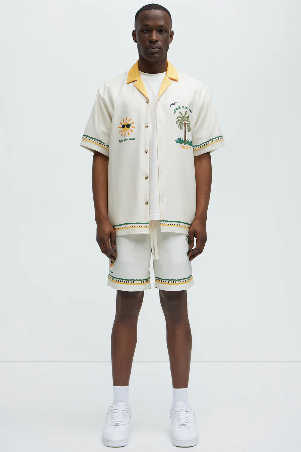 Malibu Beach Shirt - Ivory/combo