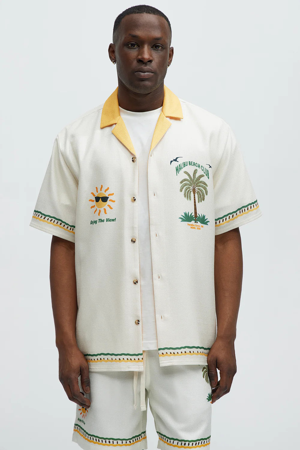 Malibu Beach Shirt - Ivory/combo
