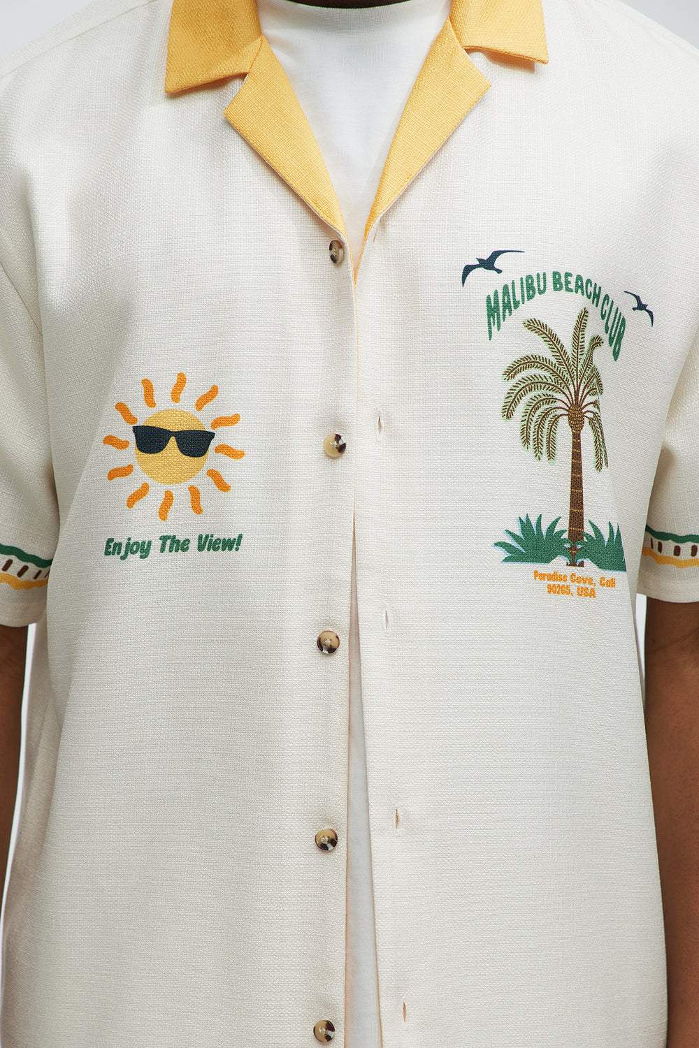 Malibu Beach Shirt - Ivory/combo
