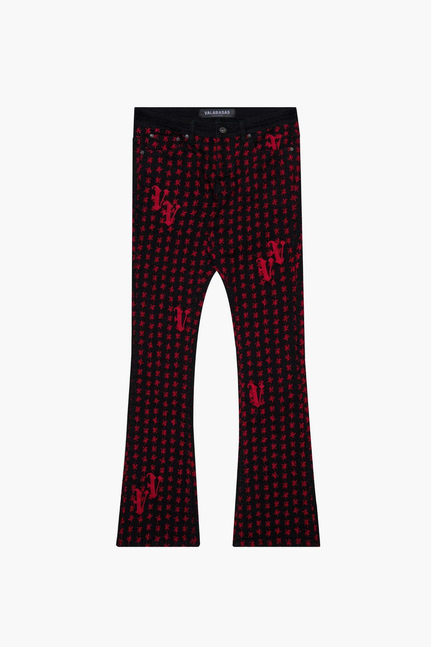 "ASTERISK" BLACK / RED STACKED FLARE