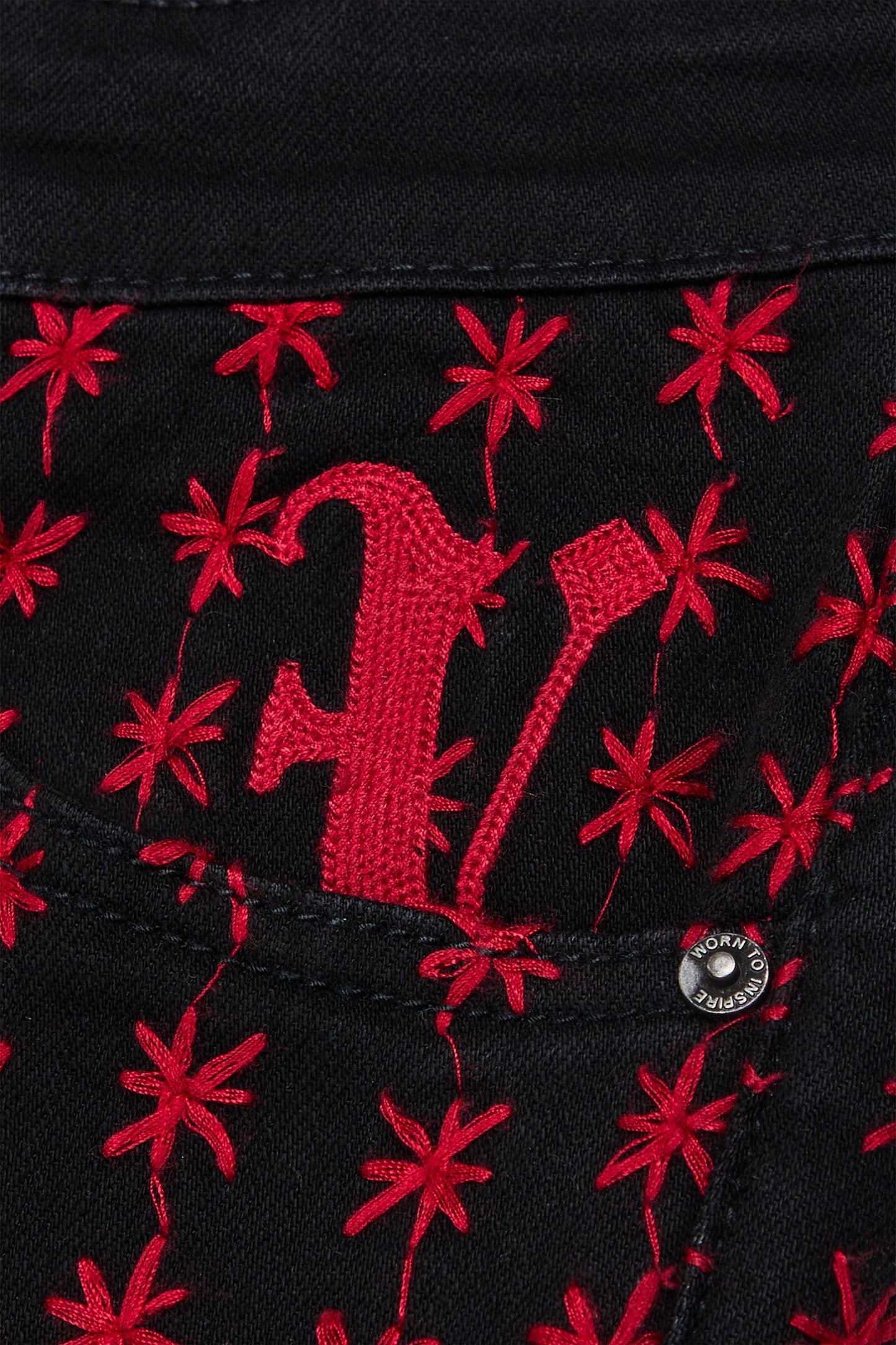 "ASTERISK" BLACK / RED STACKED FLARE