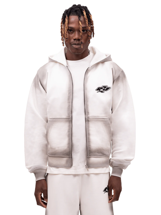 Y2K Zipper Hoodie - Pearl