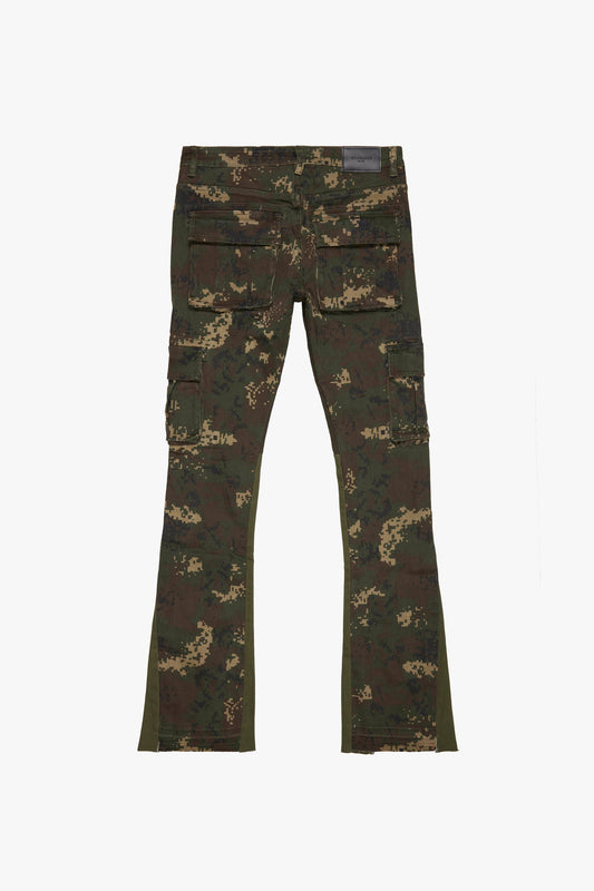COMMANDER KABUL CAMO STACKED FLARE JEAN