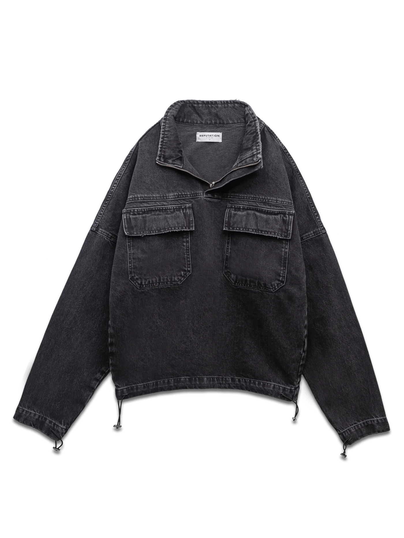 DENIM ANORAK - BLACK