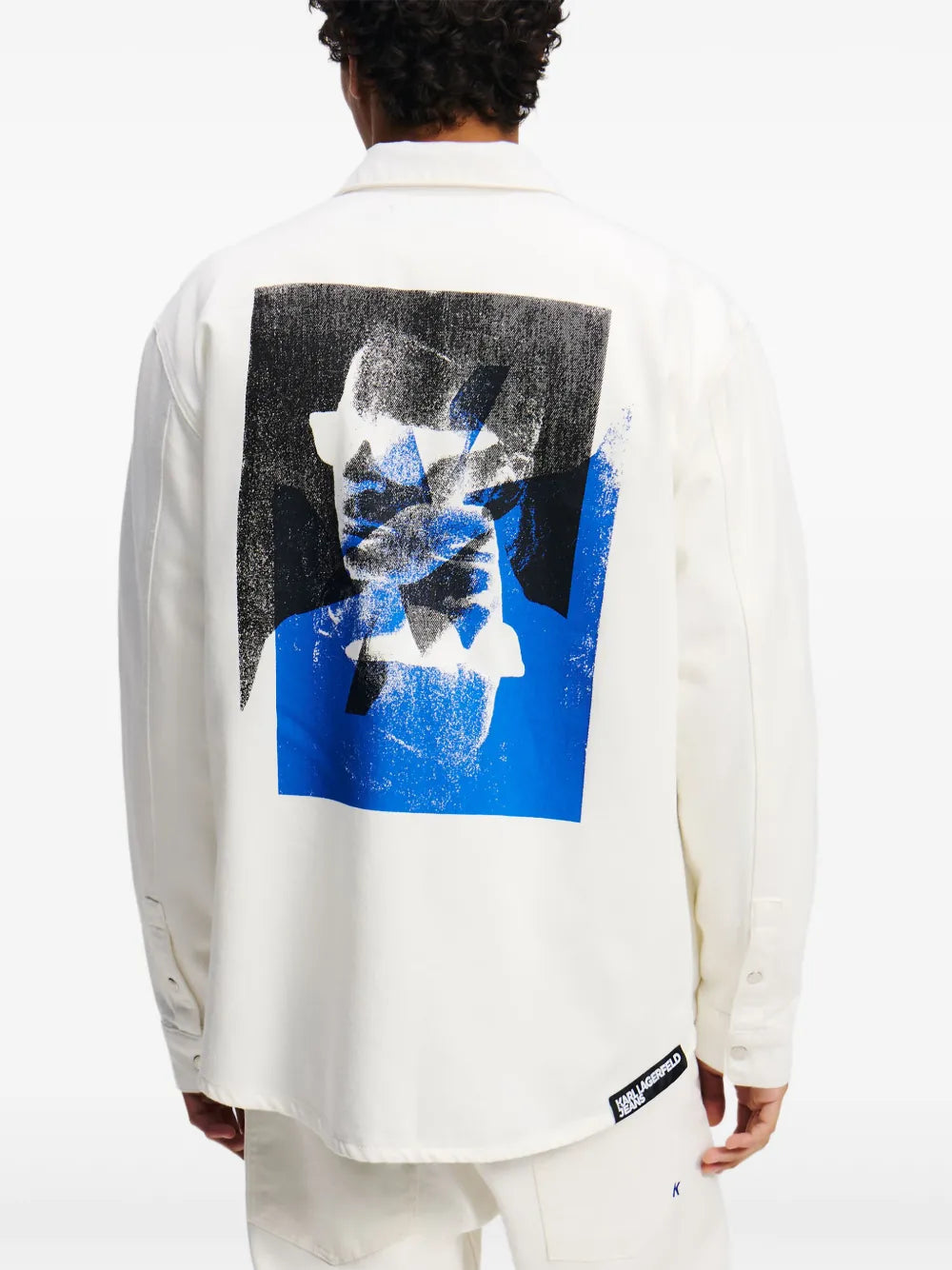 Karl print denim overshirt