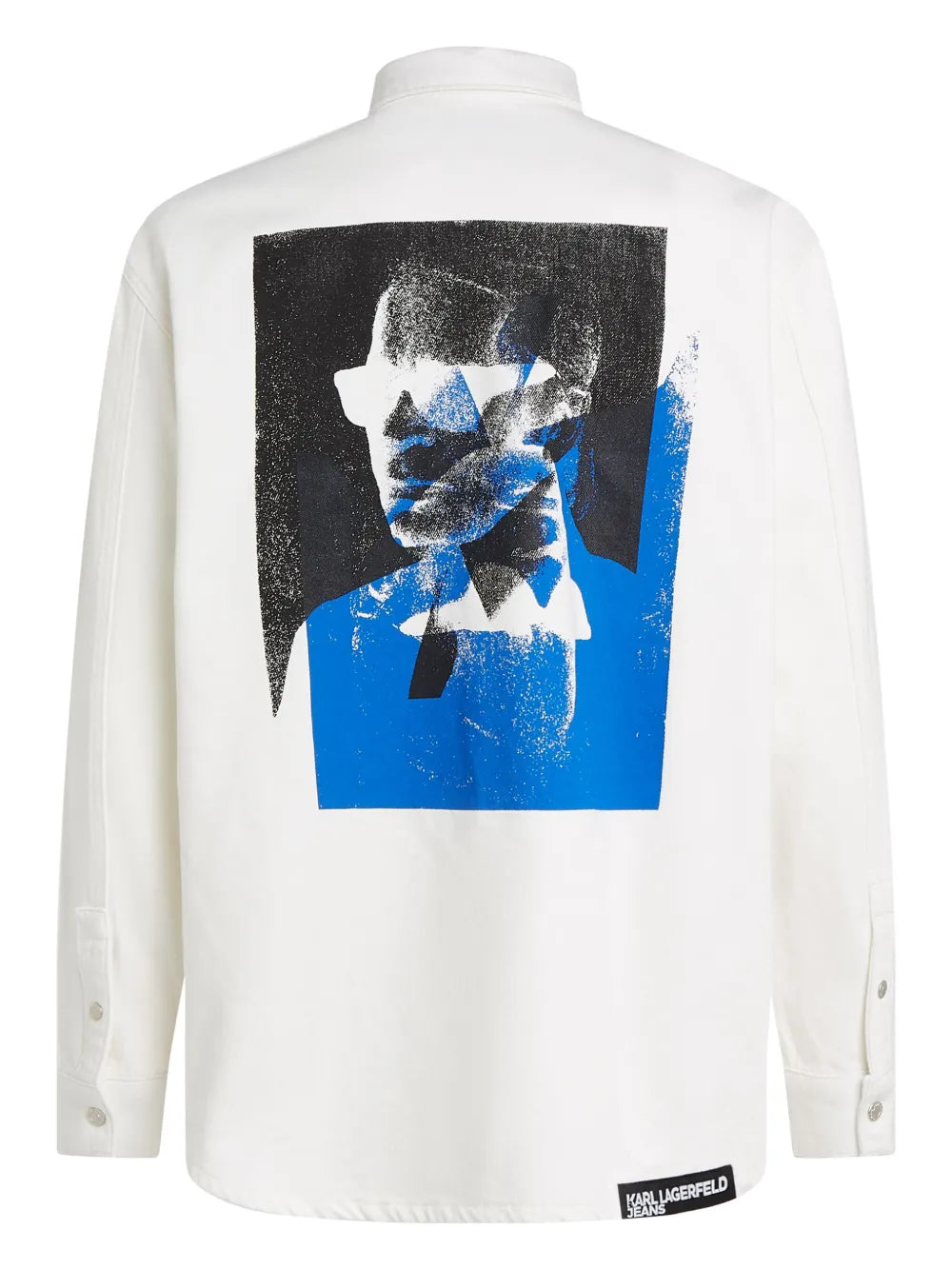 Karl print denim overshirt