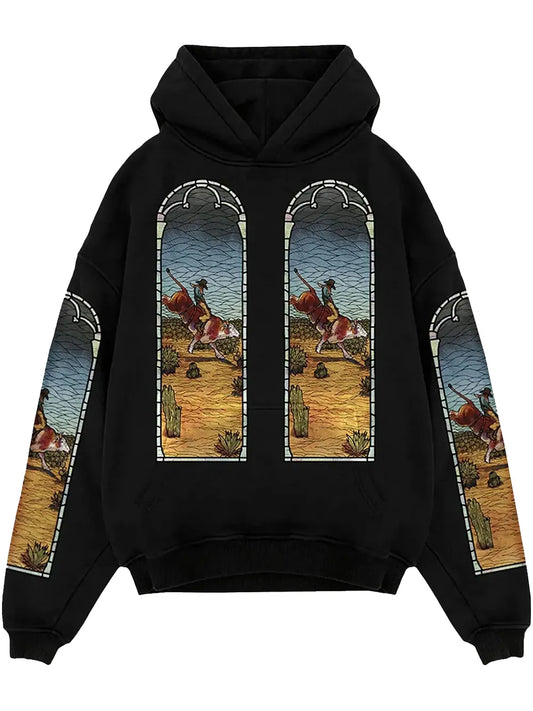 Who Decides War x EST Gee Stained Glass "BLACK" hoodie