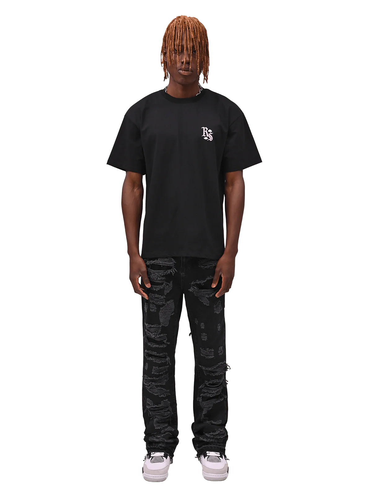 Thrashed Flare Denim - Black