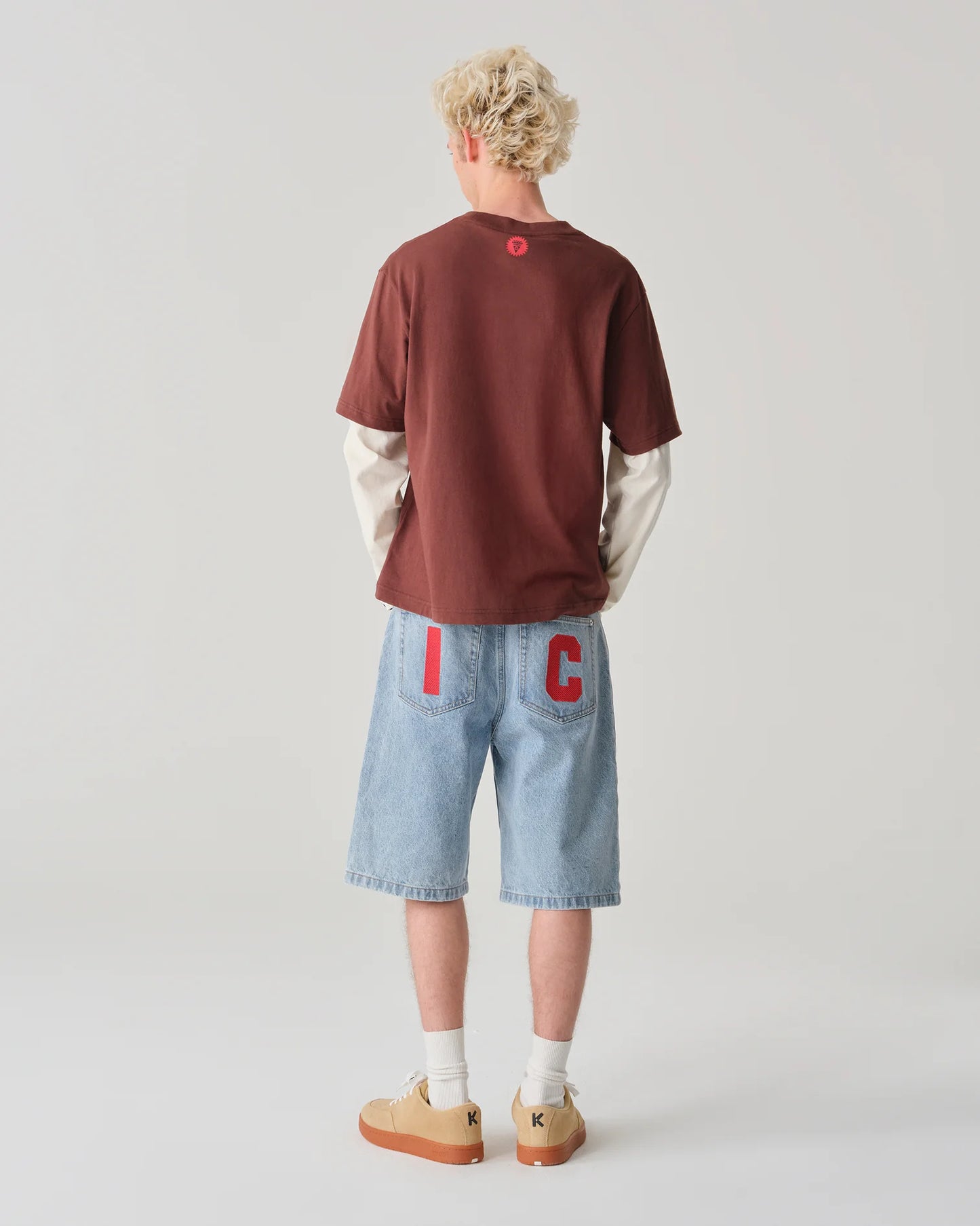 RUNNING DOG DENIM SHORTS - LIGHT WASH BLUE