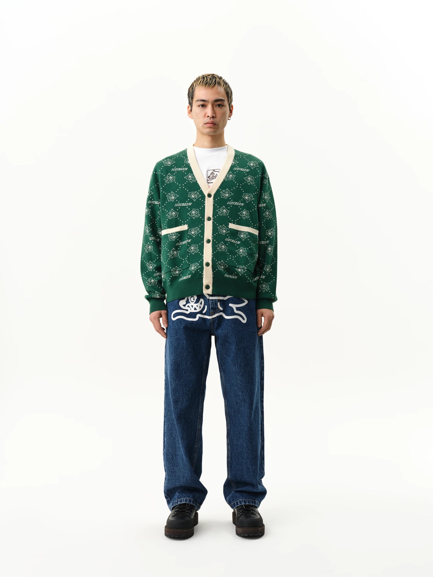 MONOGRAM KNIT CARDIGAN - GREEN