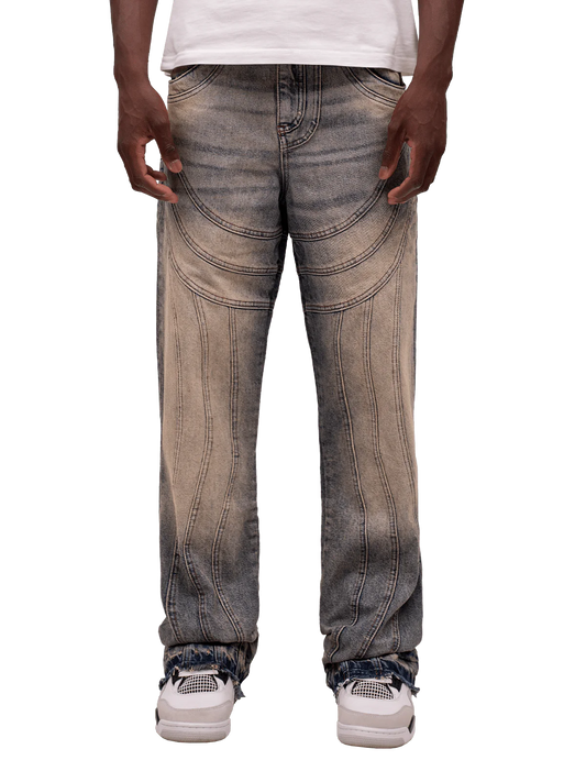 Wave Stitch Denim - Cream Wash