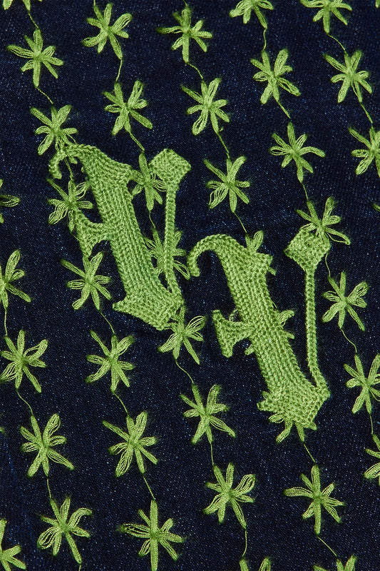 ASTERISK INDIGO/GREEN STACKED FLARE