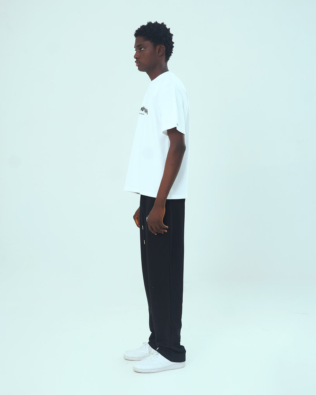 Graffiti Puff Logo Print T-Shirt - White