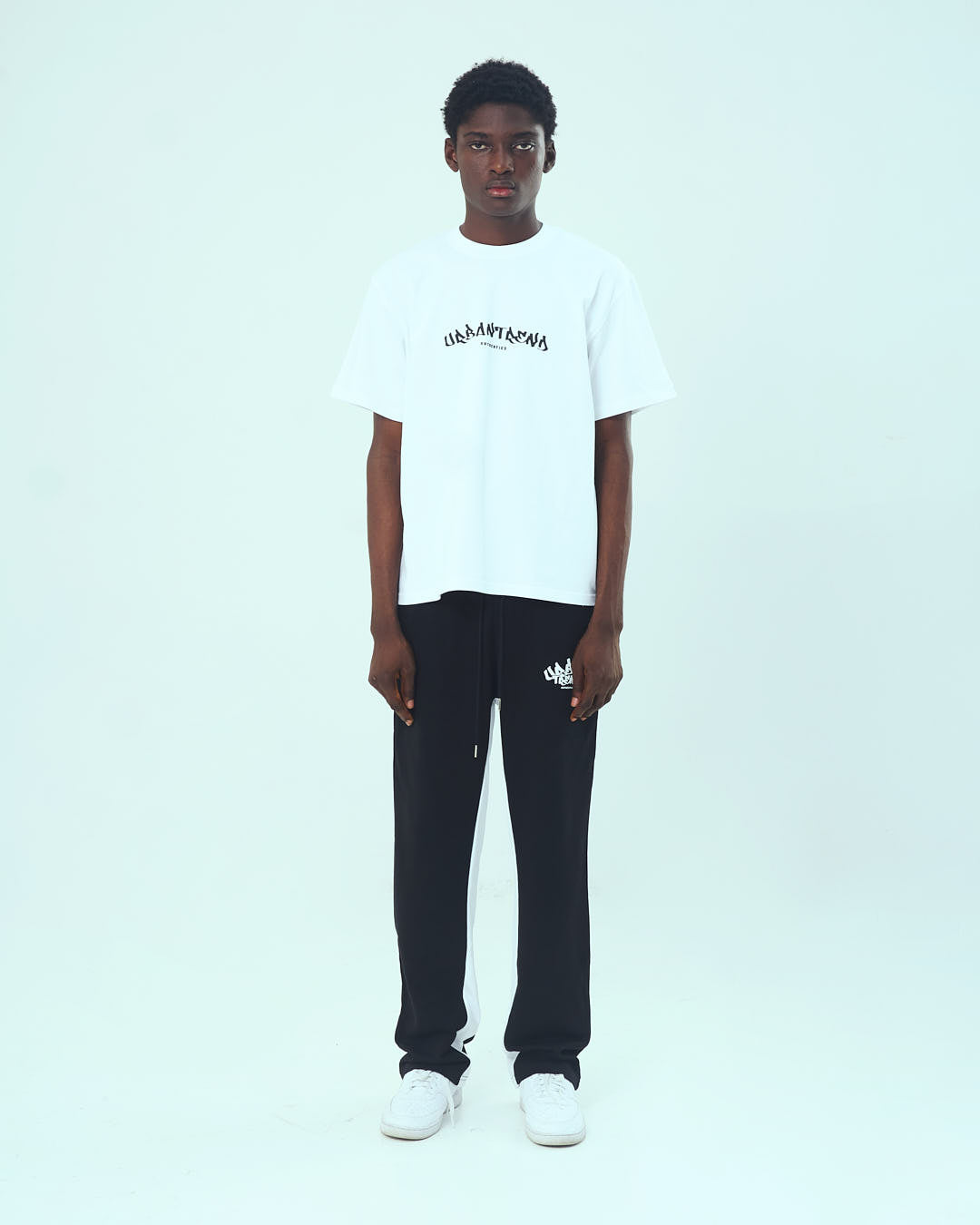 Graffiti Puff Logo Print T-Shirt - White