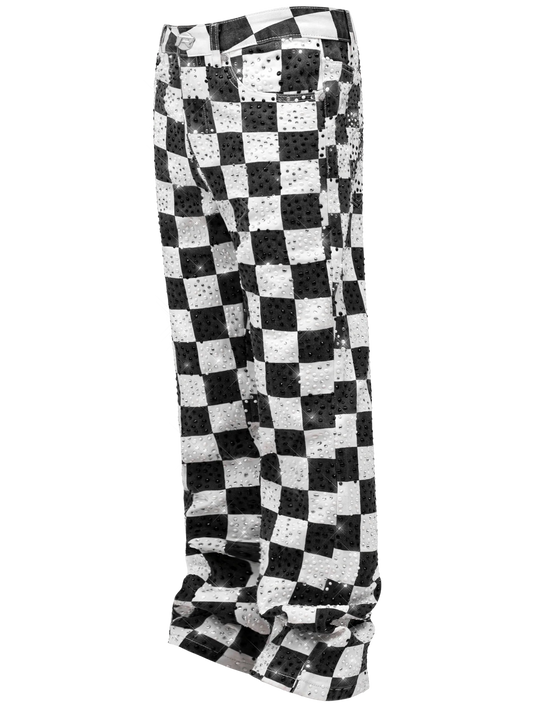 Diamond Checkered Denim