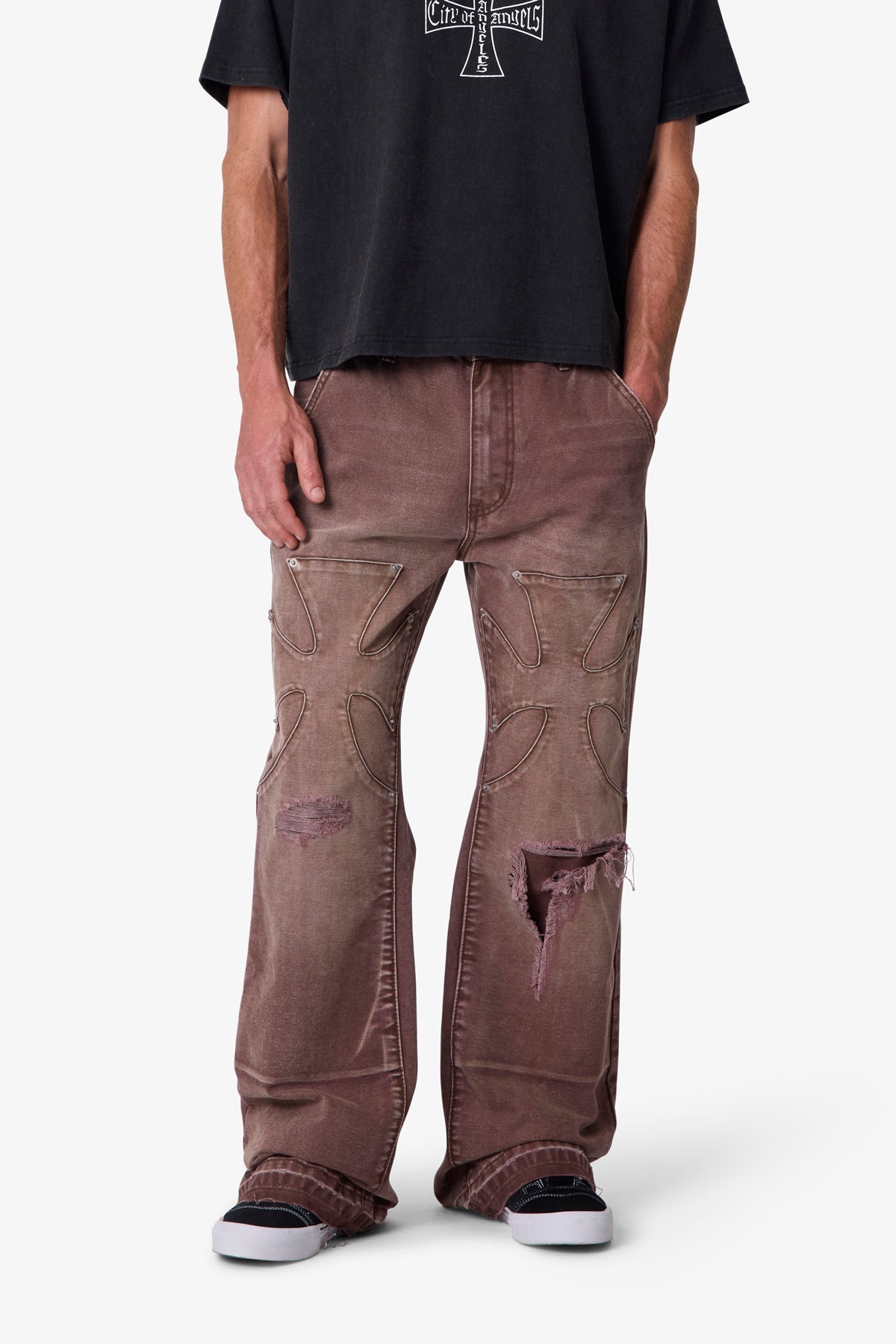 DISTRESSED IRON CROSS DENIM