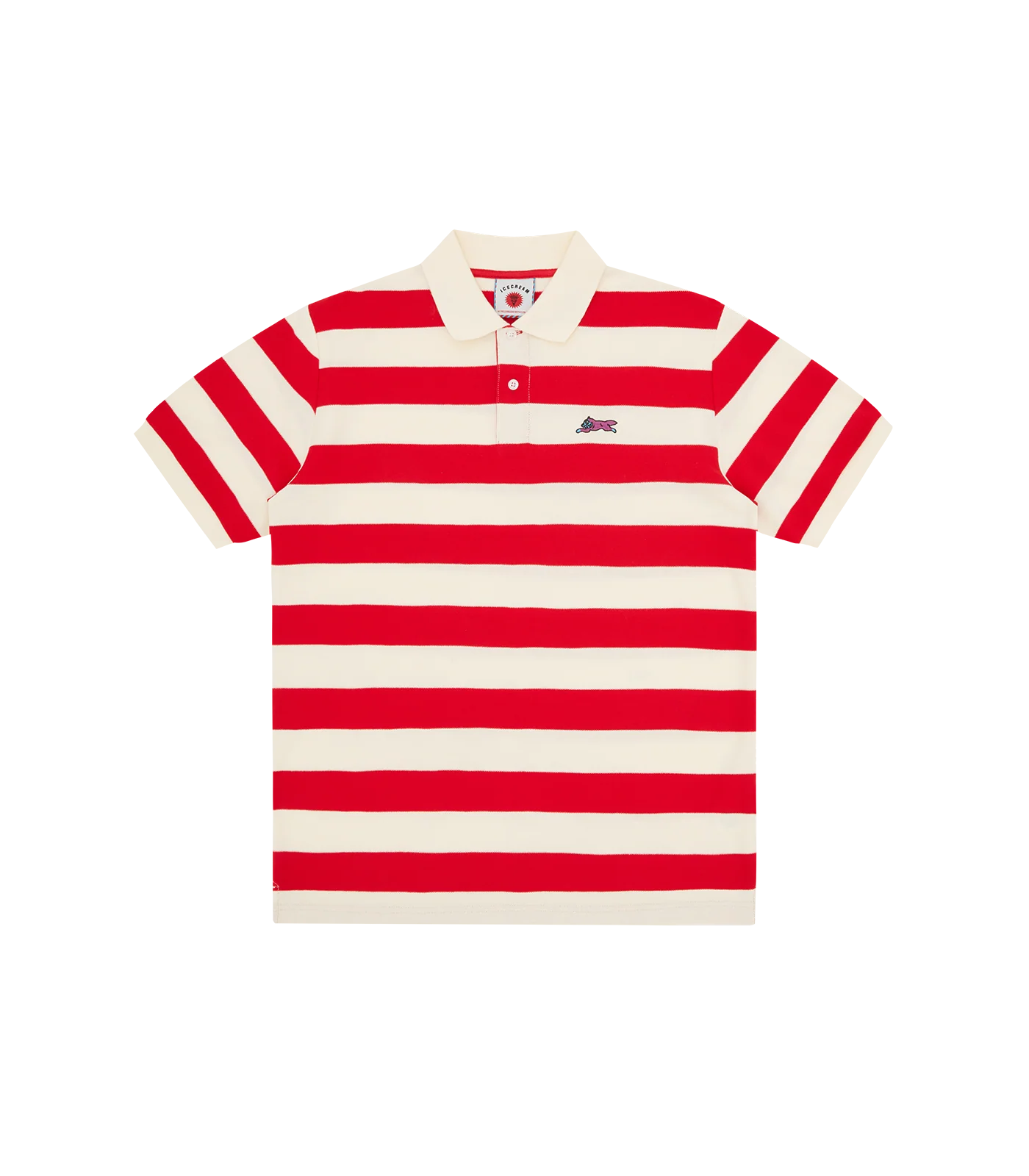 RUNNING DOG STRIPED POLO - RED STRIPE