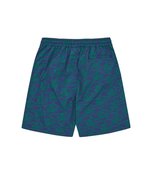 RUNNING DOG SWIM SHORTS - NAVY/GREEN