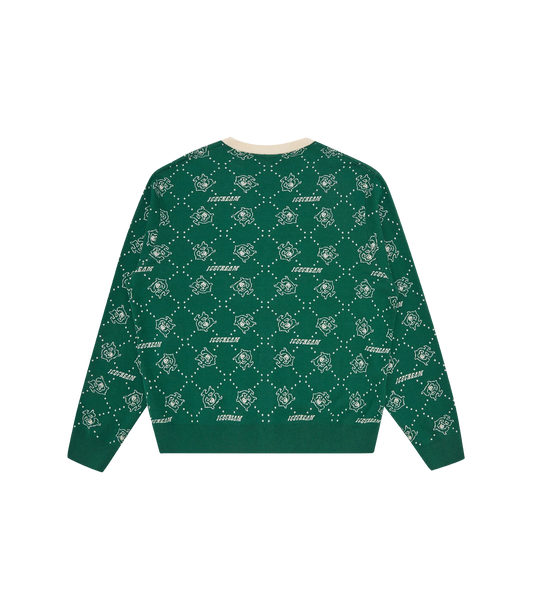 MONOGRAM KNIT CARDIGAN - GREEN