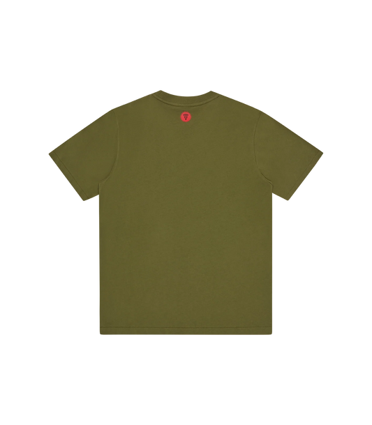 SPRAY PAINT RUNNING DOG T-SHIRT - GREEN