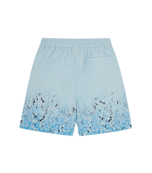 GRADIENT SNAKESKIN RUNNING DOG SWIM SHORTS - BLUE
