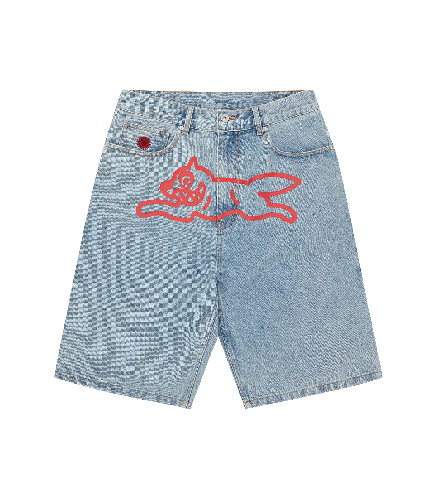 RUNNING DOG DENIM SHORTS - LIGHT WASH BLUE