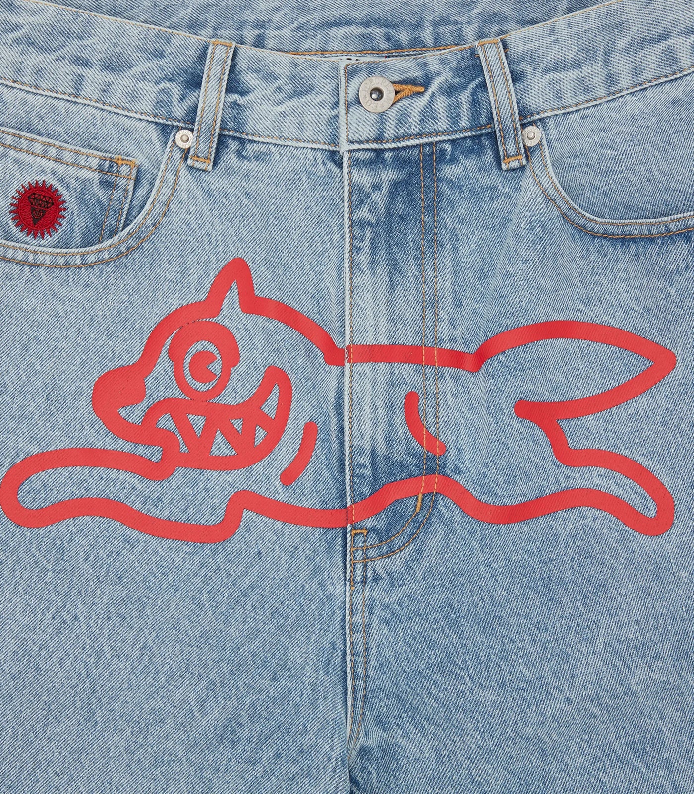 RUNNING DOG DENIM SHORTS - LIGHT WASH BLUE