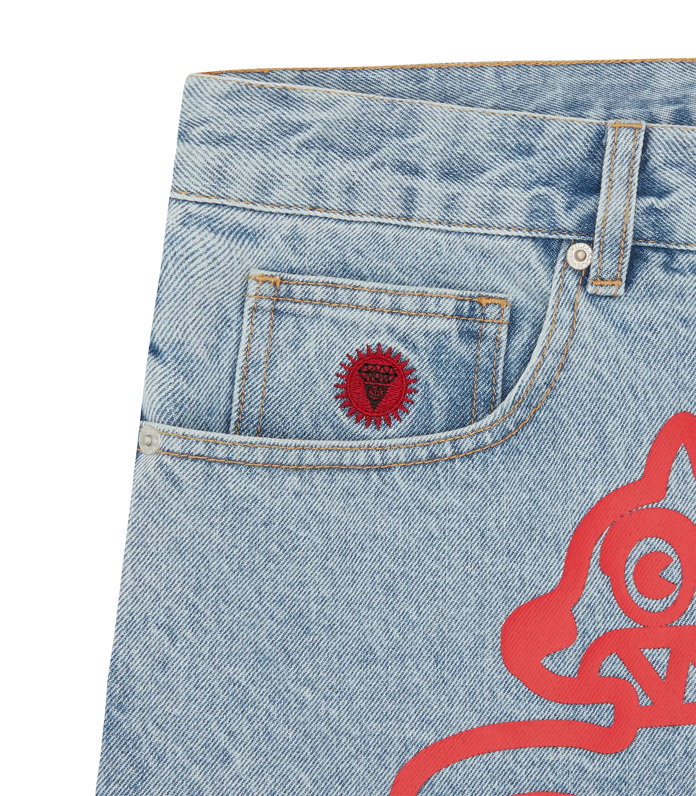 RUNNING DOG DENIM SHORTS - LIGHT WASH BLUE