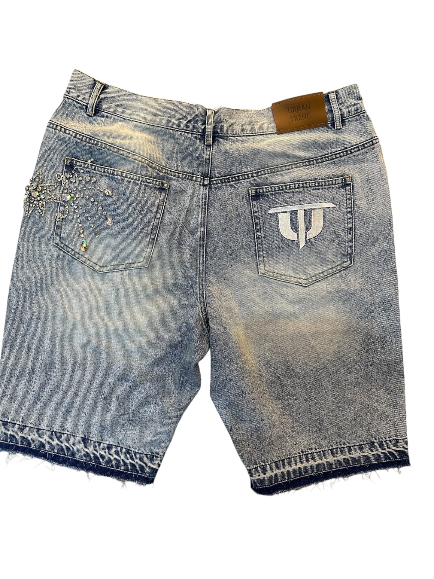 Floral Rhinestone Denim Short