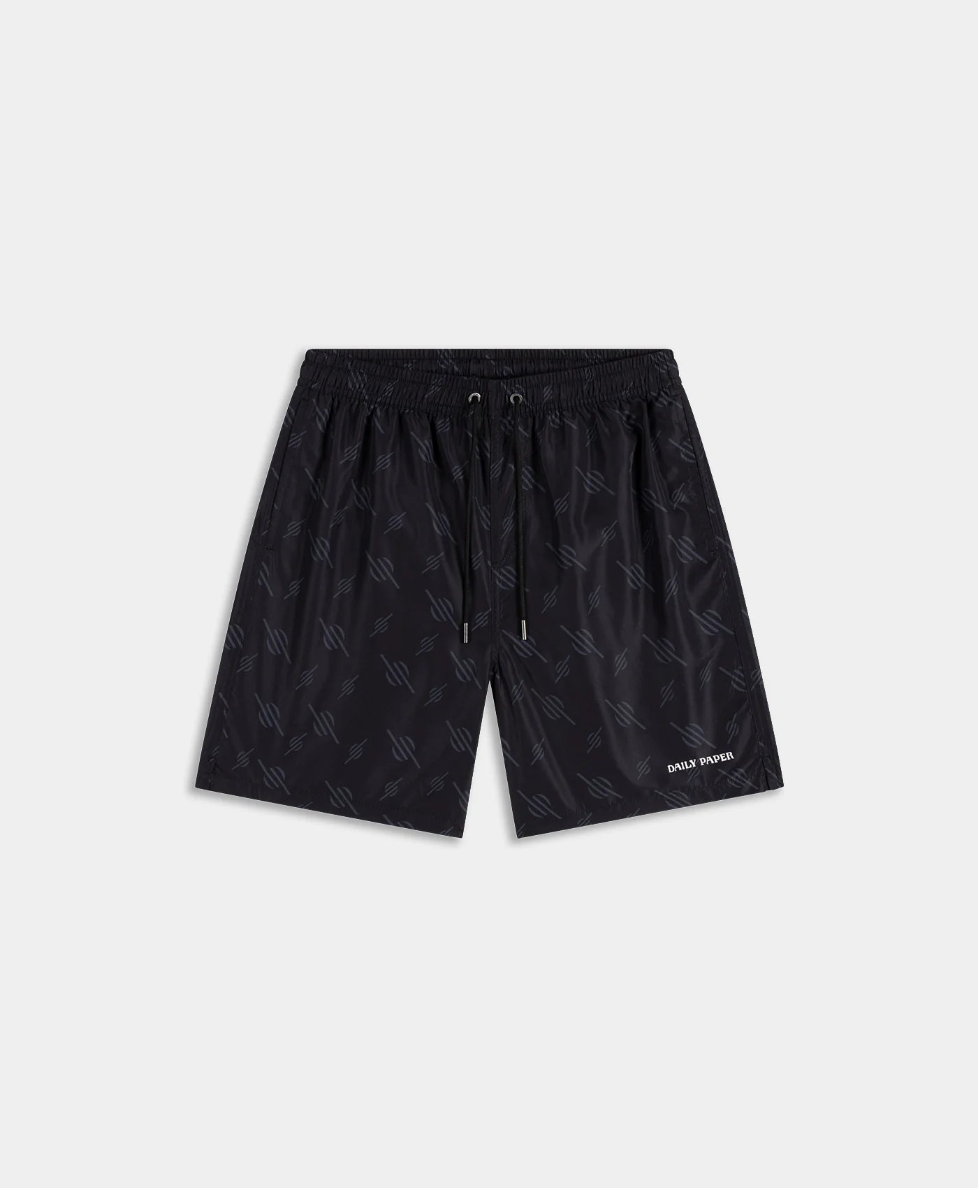 Black Irregular Monogram Swim Shorts