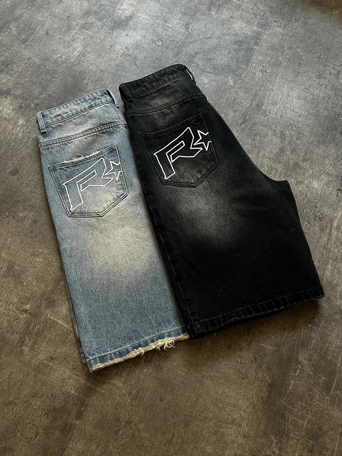 Denim Jorts - Cream Wash