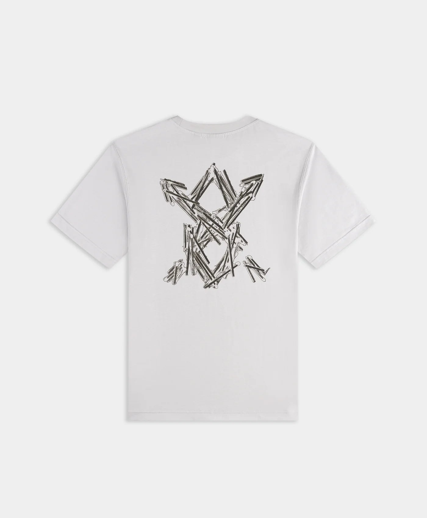 Micro Chip Grey Matchstick Shield T-Shirt