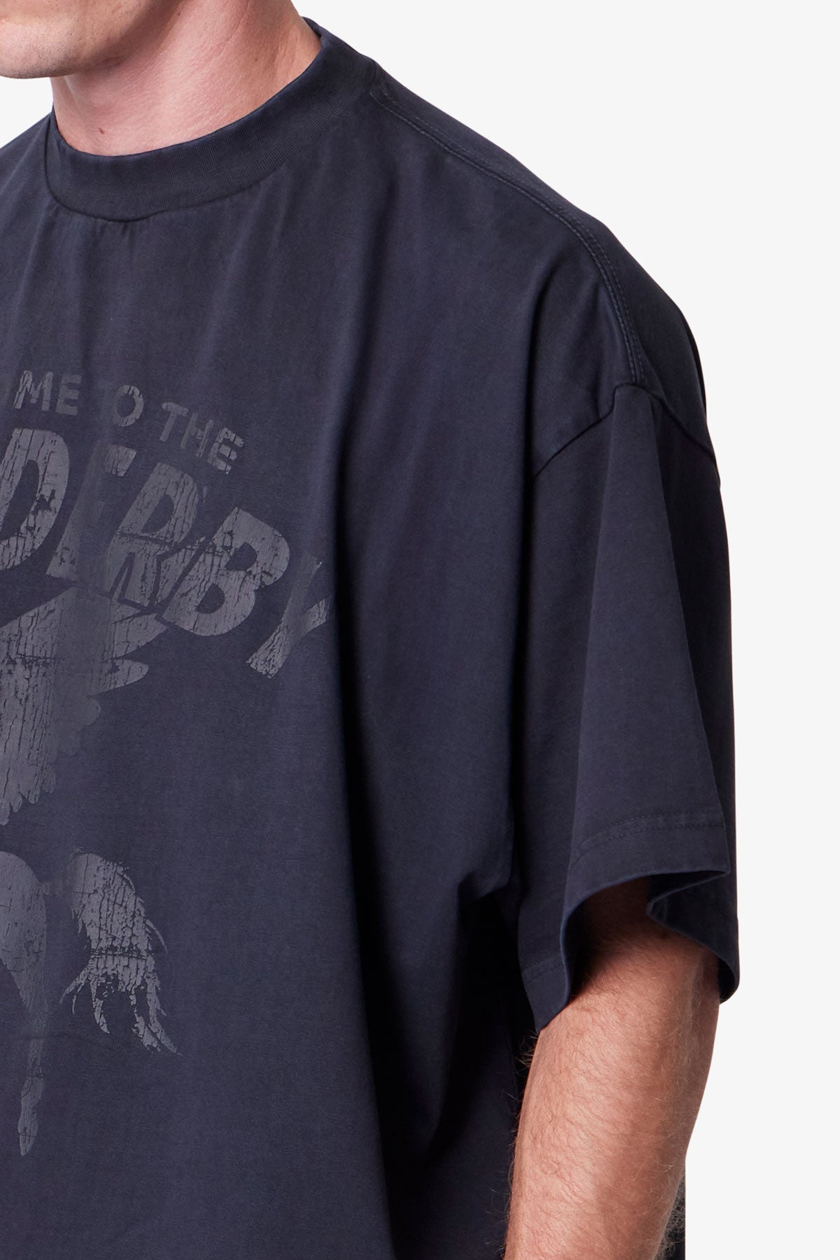 MOTH EATEN CROPPED TEE