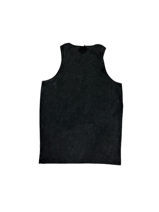 Embroidery Logo Tank Top - Washed Black