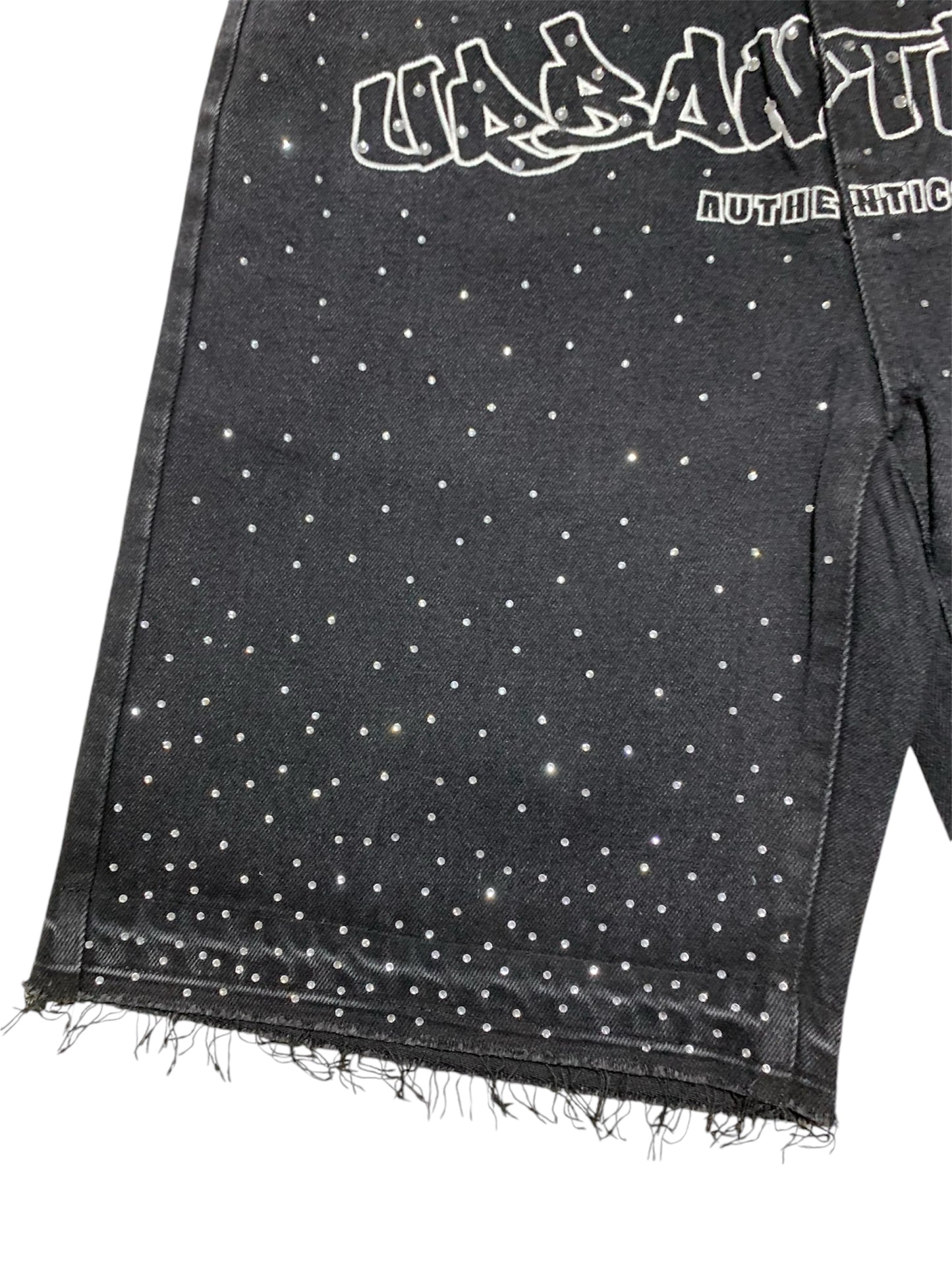 Rhinestone Denim Slim Waist Short