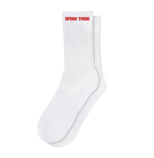 Summit Comfort Ribbed Socks - White/Red