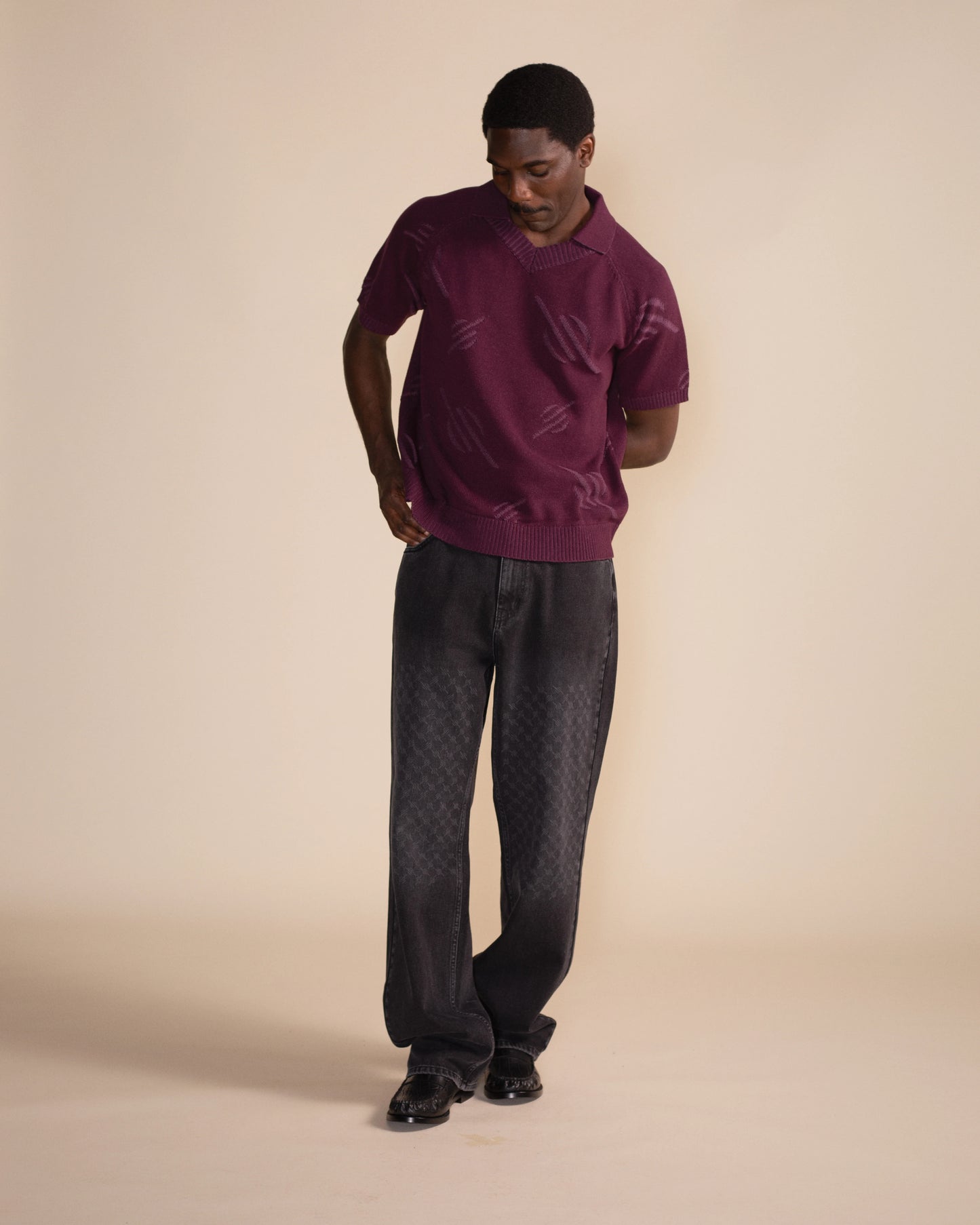 Black Amba Monogram Jeans