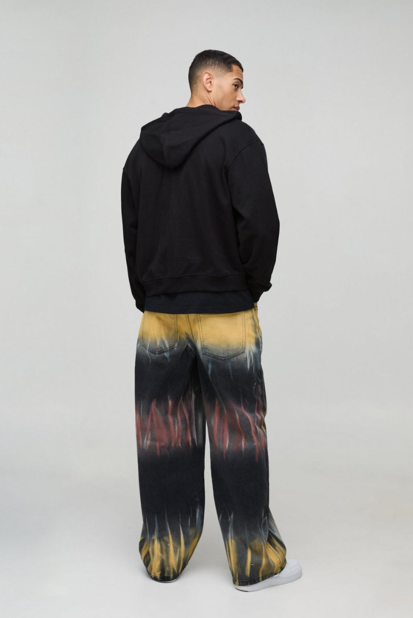 Baggy Rigid Tie Dye Denim Jeans