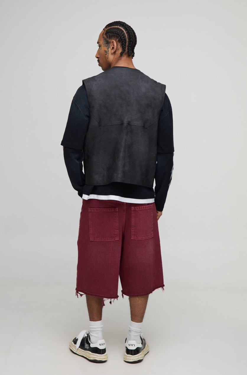 Regular Fit Embellished Tinted Tribal Carpenter Jorts