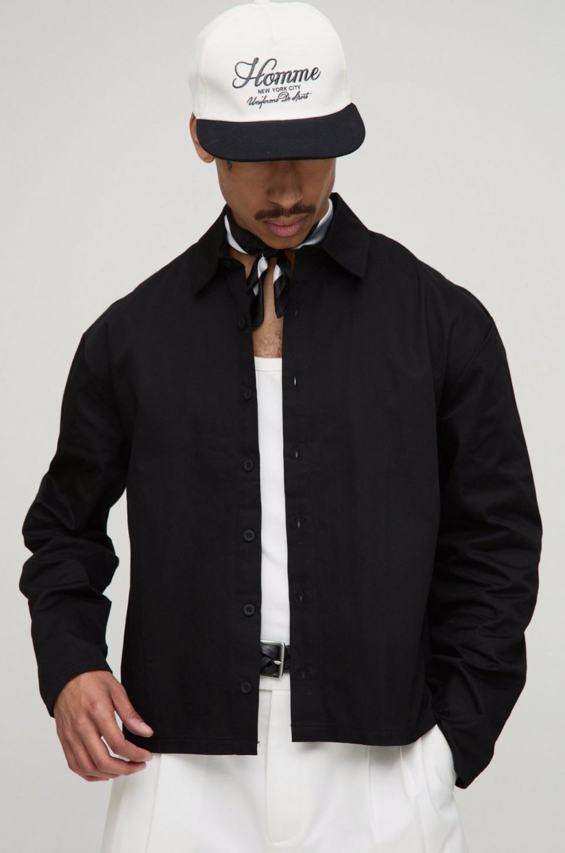 Oversized Boxy Back Printed Long Sleeve Shirt