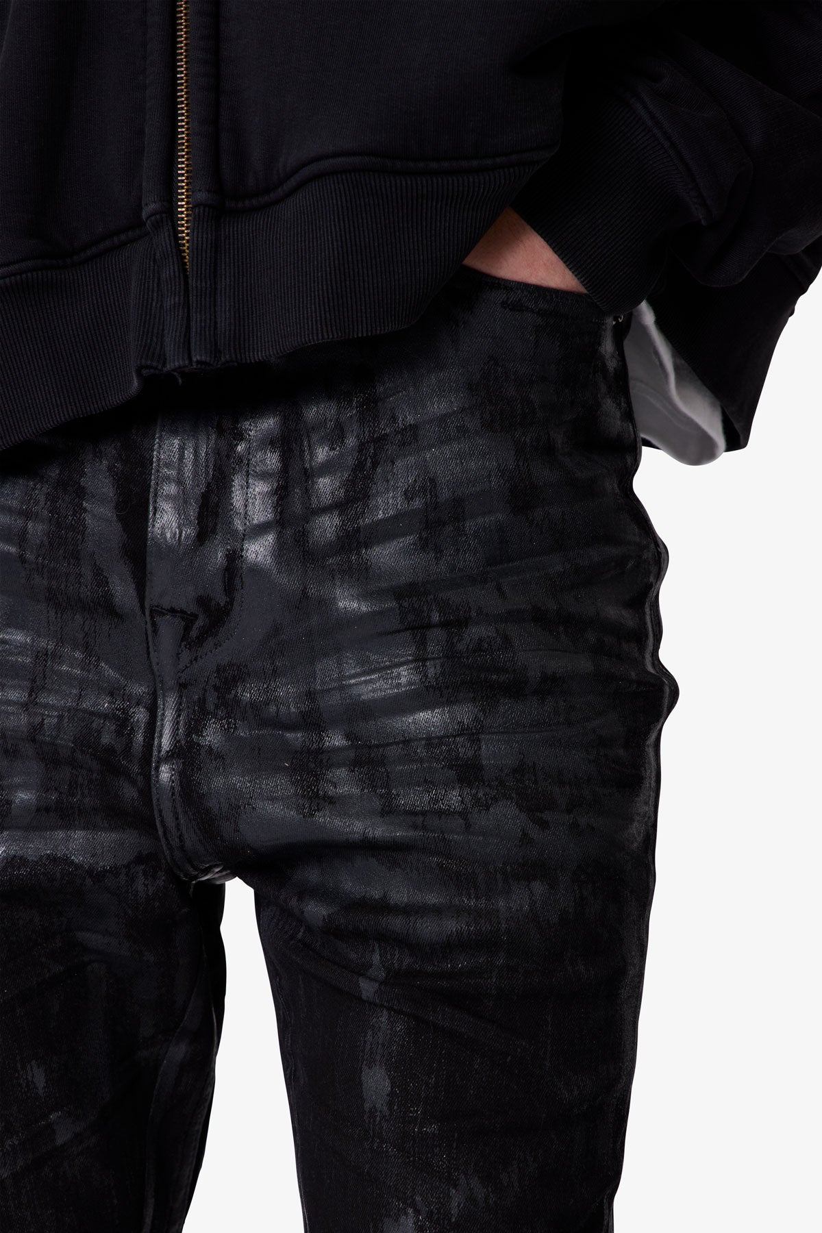 SUPER STACKED DENIM - WAXED BLACK