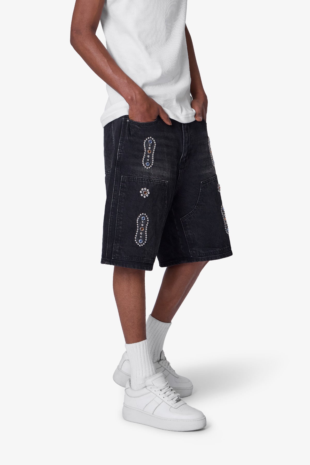 WESTERN JEWEL DENIM SHORTS