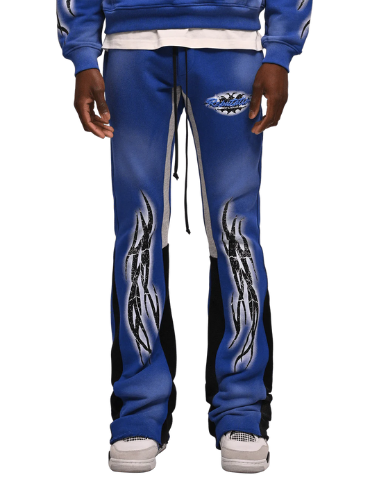 TRIBAL FLARE SWEATPANTS - ROYAL BLUE
