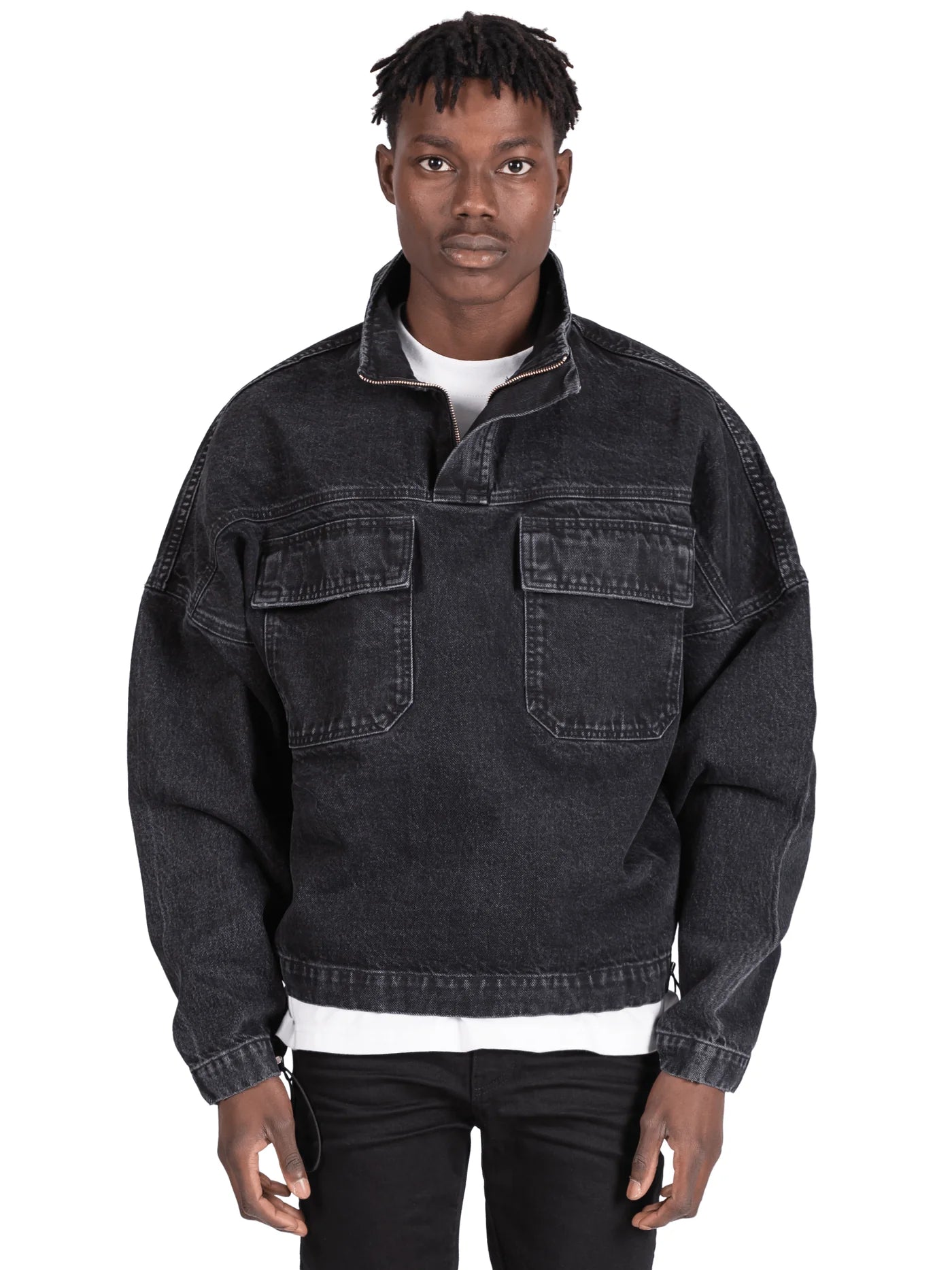 DENIM ANORAK - BLACK