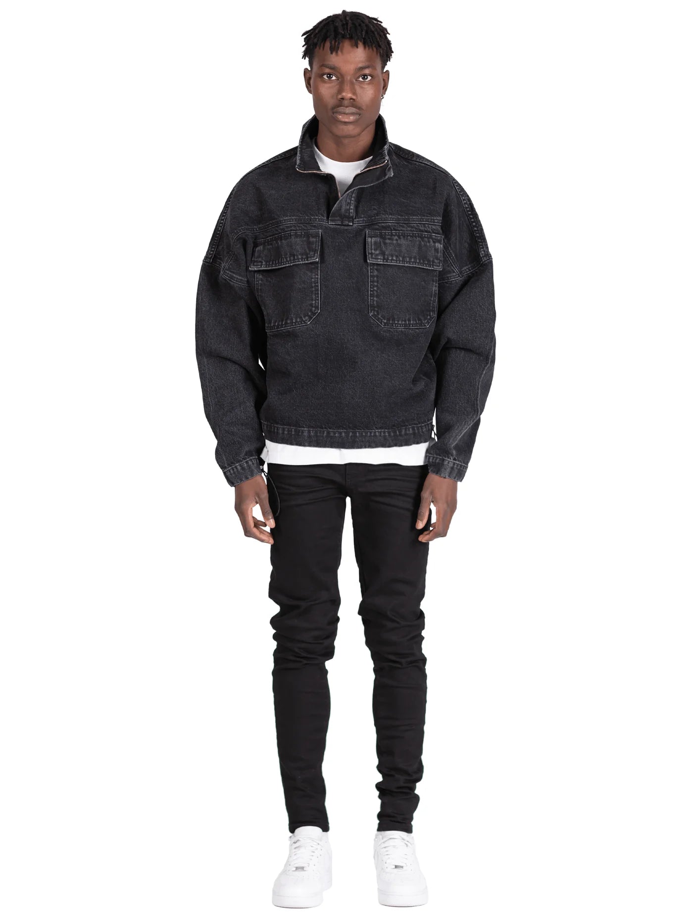 DENIM ANORAK - BLACK